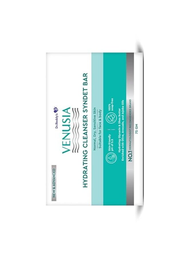 VENUSIA Dr. Reddy's Venusia Hydrating Cleanser Syndet Bar | 100% soap-free, pH 5.5, Non-irritating, Hypoallergenic, PAMA-free | Enriched with Hydrating Glycerin, Shea Butter, Olive Oil, Avocado Oil & Jojoba Oil - 75g - Image 2